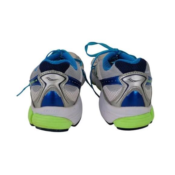 Saucony Ignition 4 Womens Running Shoes Size 8.5 Turquoise Lime Silver Sneakers - Picture 6 of 9